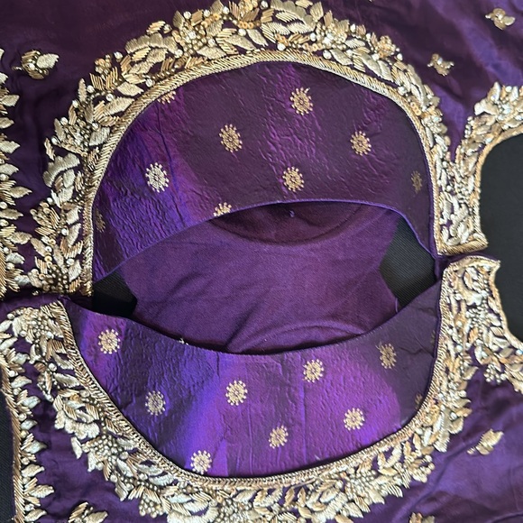 Purple boutique designer lehenga and hand embroidered blouse/ choli - Picture 8 of 8